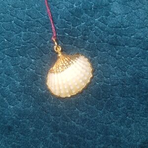 Gold and White Shell Pendant Necklace